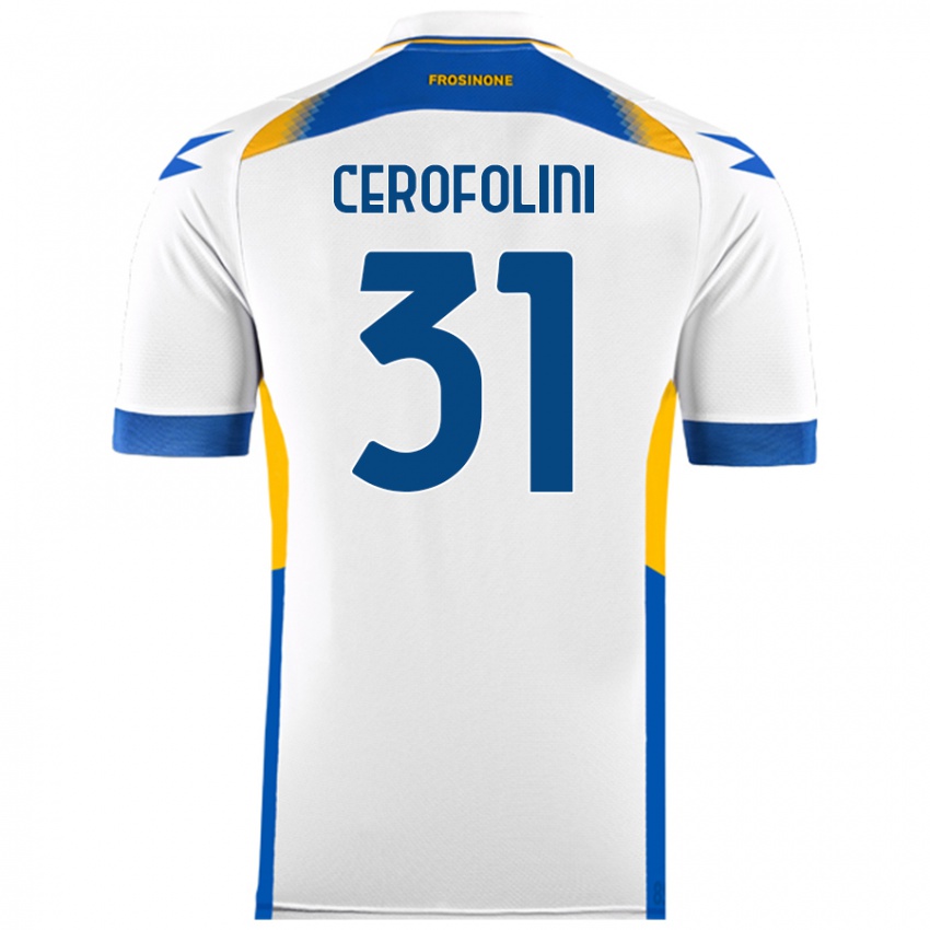 Gyermek Michele Cerofolini #31 Fehér Idegenbeli Jersey 2024/25 Mez Póló Ing