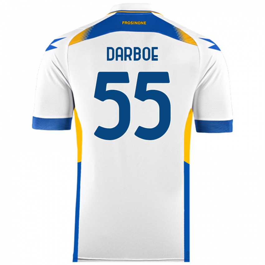 Gyermek Ebrima Darboe #55 Fehér Idegenbeli Jersey 2024/25 Mez Póló Ing