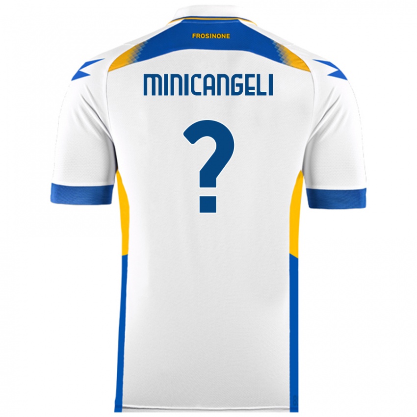 Gyermek Francesco Minicangeli #0 Fehér Idegenbeli Jersey 2024/25 Mez Póló Ing