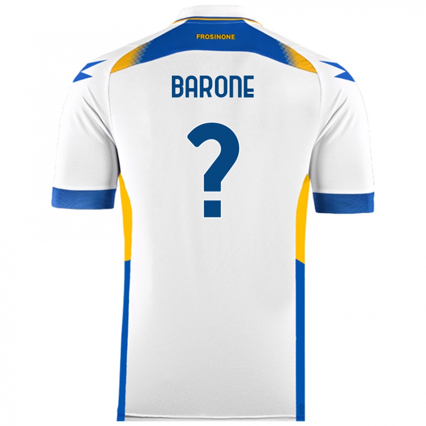 Gyermek Filippo Barone #0 Fehér Idegenbeli Jersey 2024/25 Mez Póló Ing