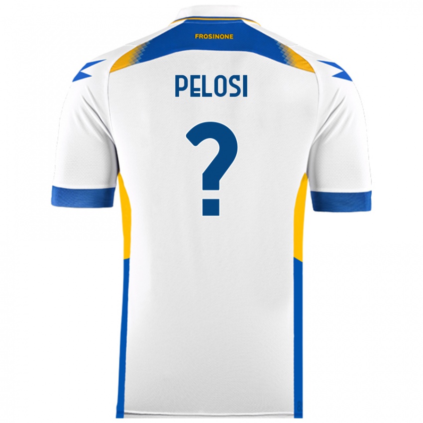 Gyermek Dario Pelosi #0 Fehér Idegenbeli Jersey 2024/25 Mez Póló Ing