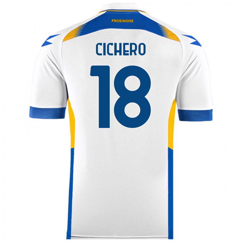 Gyermek Alejandro Cichero #18 Fehér Idegenbeli Jersey 2024/25 Mez Póló Ing