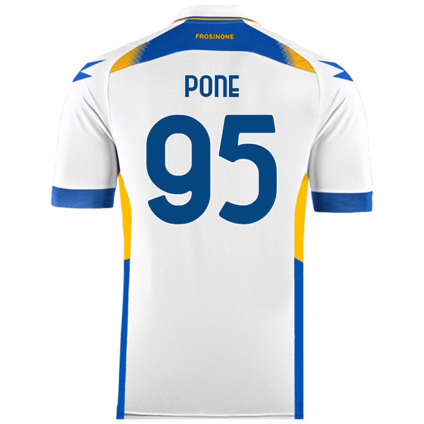 Gyermek Cristian Pone #95 Fehér Idegenbeli Jersey 2024/25 Mez Póló Ing