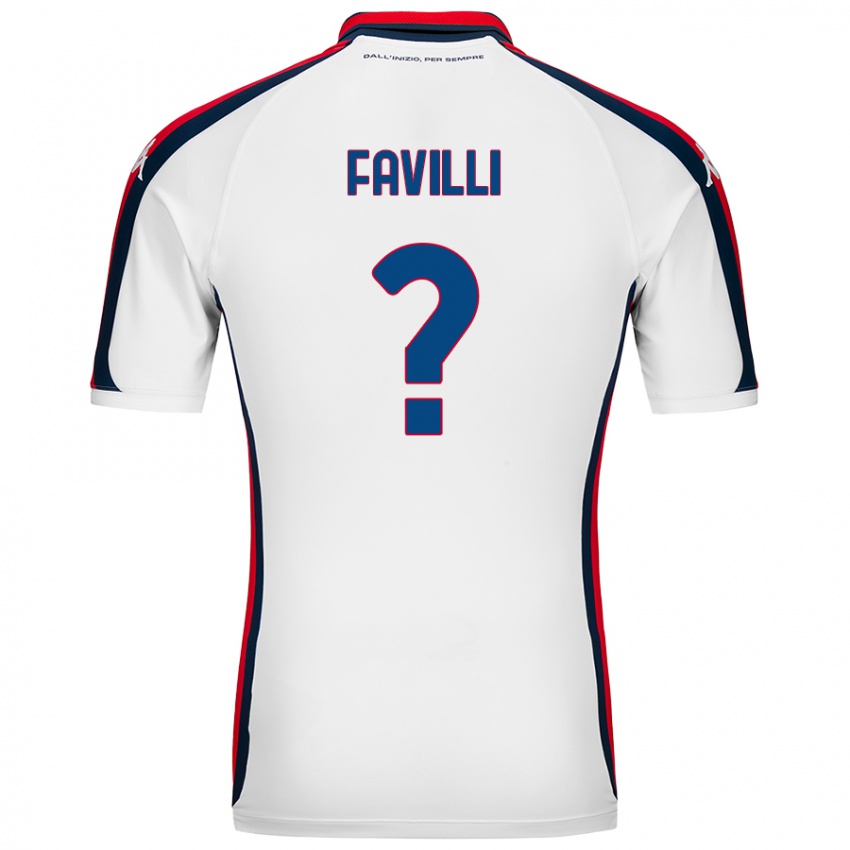 Gyermek Andrea Favilli #0 Fehér Idegenbeli Jersey 2024/25 Mez Póló Ing