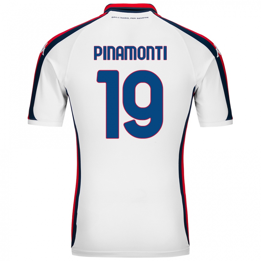 Gyermek Andrea Pinamonti #19 Fehér Idegenbeli Jersey 2024/25 Mez Póló Ing