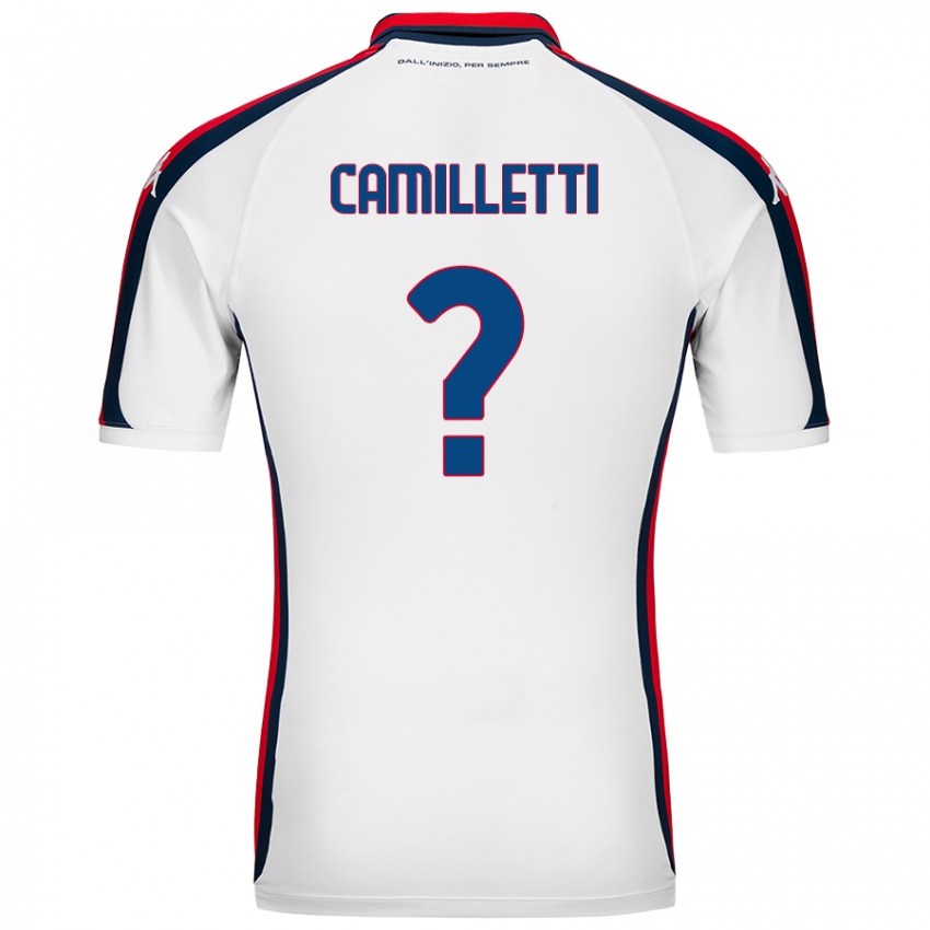 Gyermek Giovanni Camilletti #0 Fehér Idegenbeli Jersey 2024/25 Mez Póló Ing