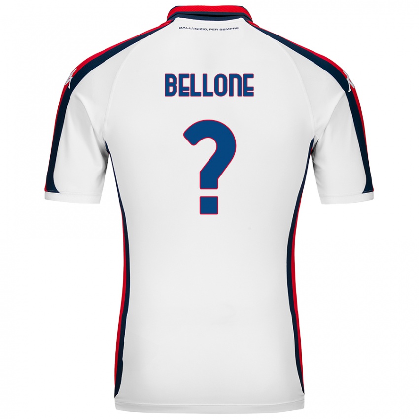 Gyermek Francesco Bellone #0 Fehér Idegenbeli Jersey 2024/25 Mez Póló Ing