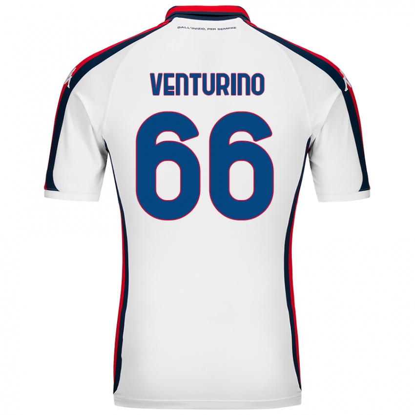 Gyermek Lorenzo Venturino #66 Fehér Idegenbeli Jersey 2024/25 Mez Póló Ing