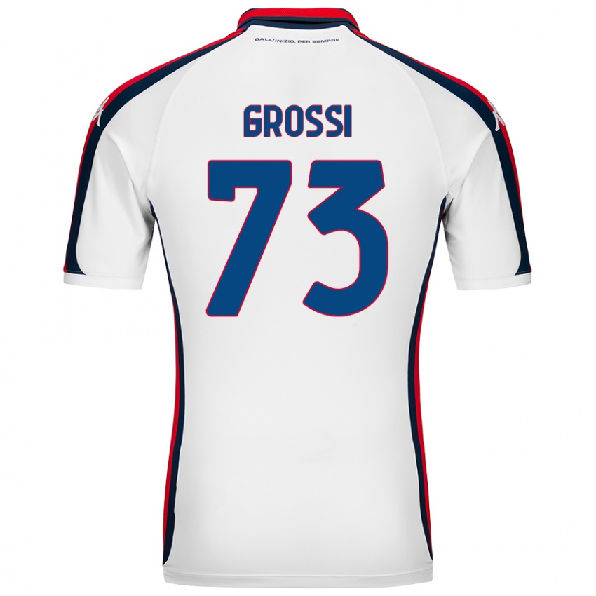 Gyermek Jacopo Grossi #73 Fehér Idegenbeli Jersey 2024/25 Mez Póló Ing