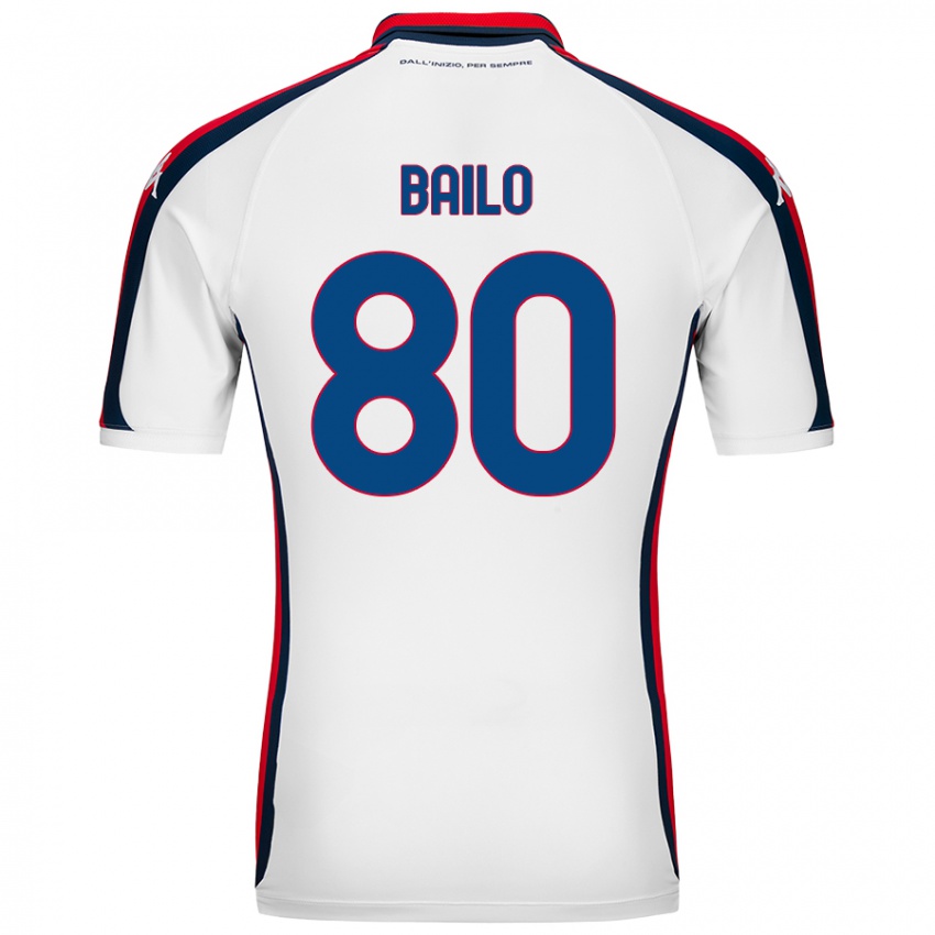 Gyermek Giorgio Bailo #80 Fehér Idegenbeli Jersey 2024/25 Mez Póló Ing