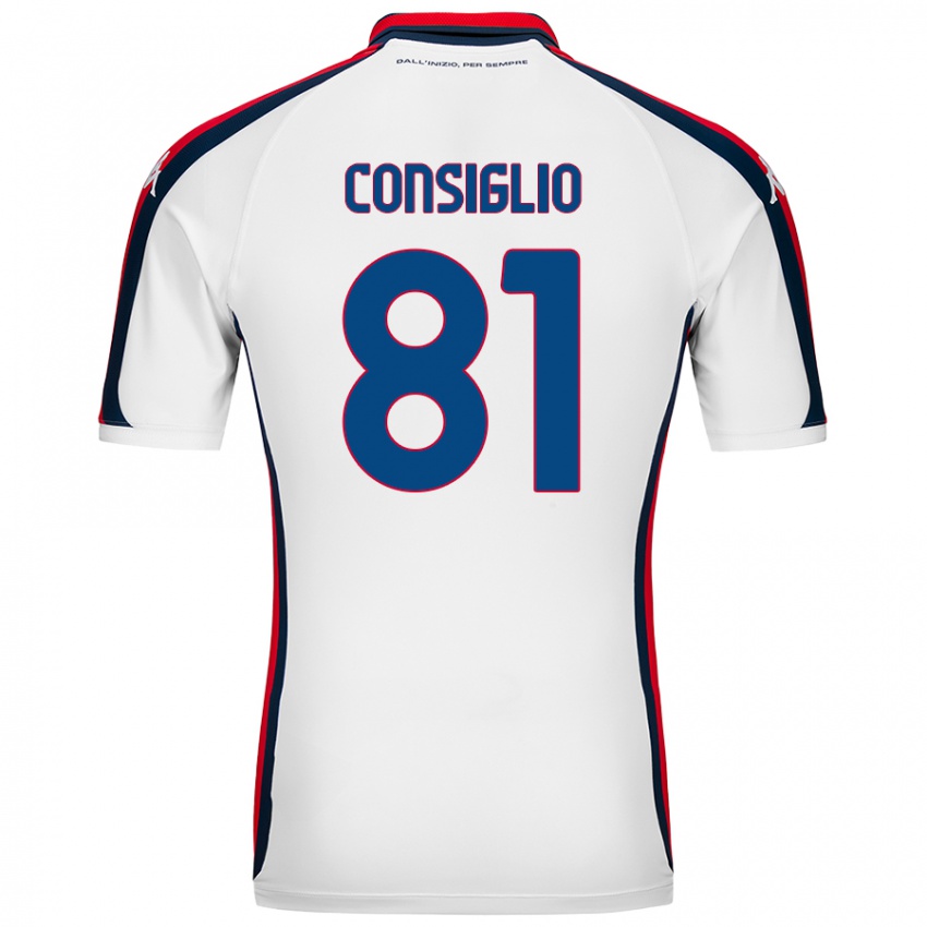 Gyermek Leonardo Consiglio #81 Fehér Idegenbeli Jersey 2024/25 Mez Póló Ing