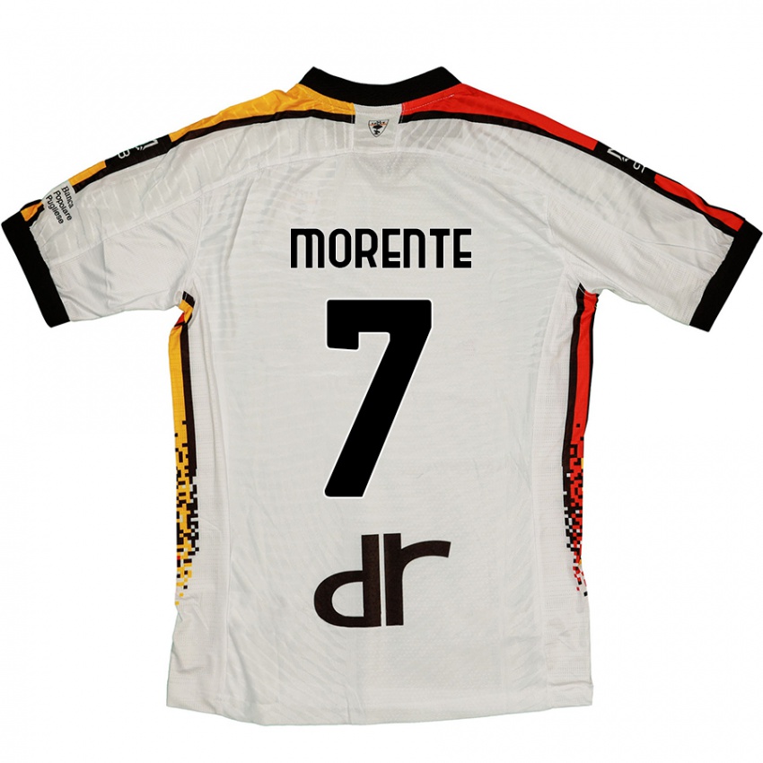 Gyermek Tete Morente #7 Fehér Fekete Idegenbeli Jersey 2024/25 Mez Póló Ing