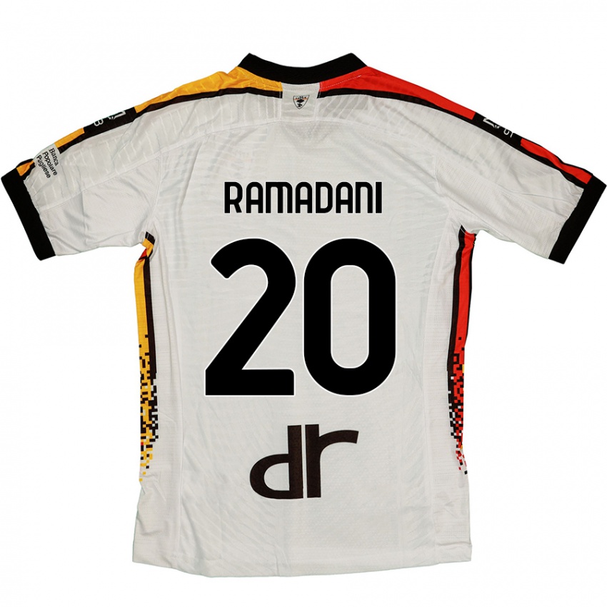 Gyermek Ylber Ramadani #20 Fehér Fekete Idegenbeli Jersey 2024/25 Mez Póló Ing