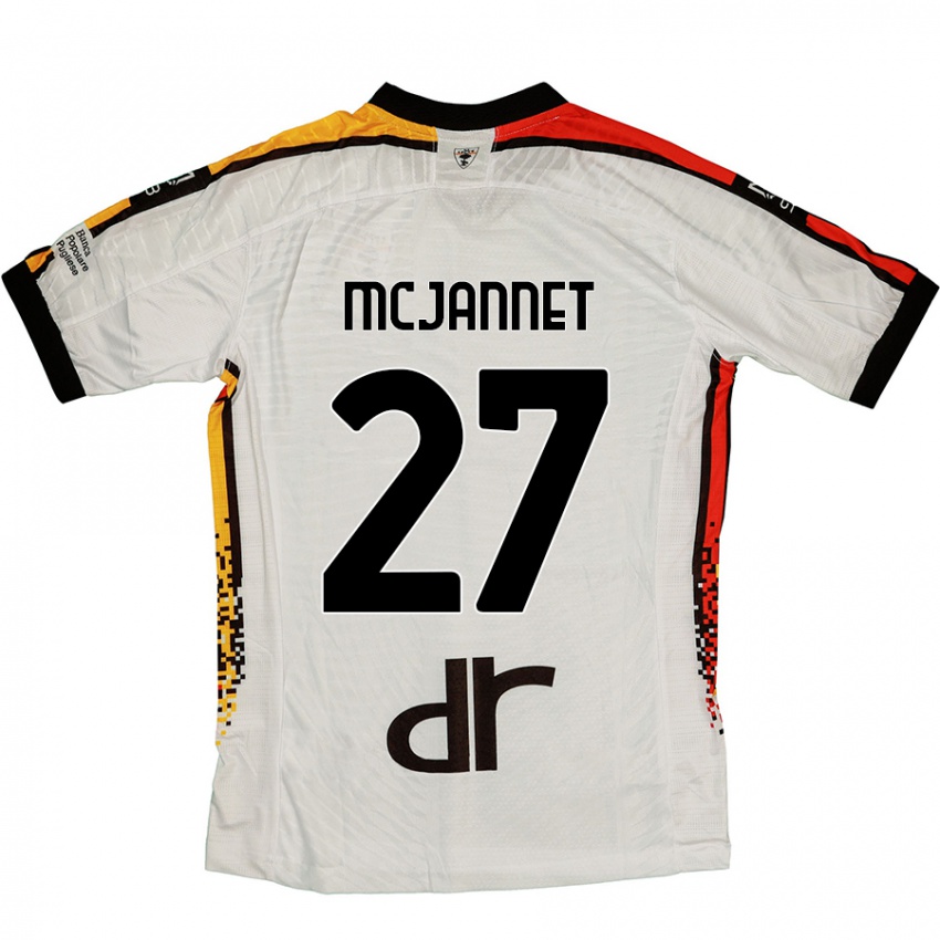 Gyermek Ed Mcjannet #27 Fehér Fekete Idegenbeli Jersey 2024/25 Mez Póló Ing