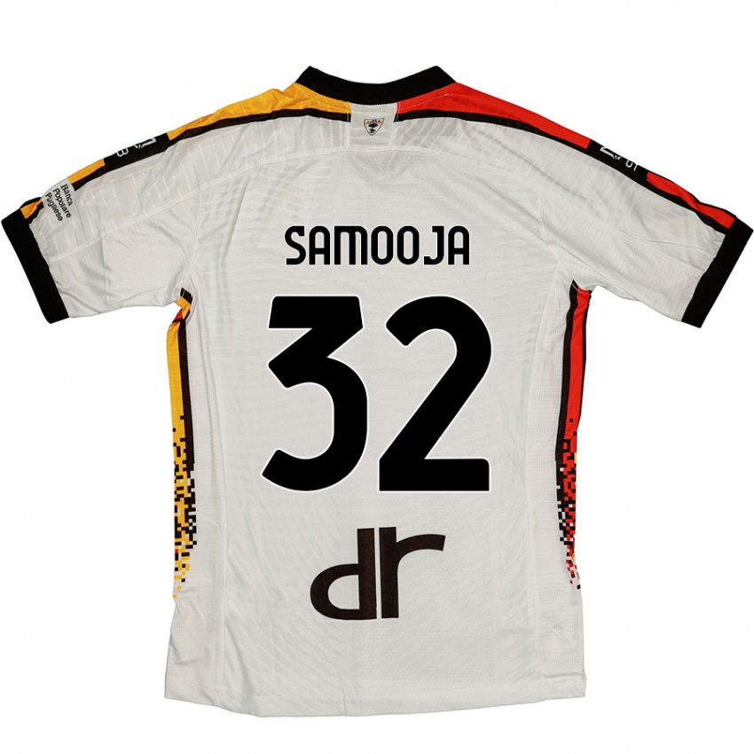 Gyermek Jasper Samooja #32 Fehér Fekete Idegenbeli Jersey 2024/25 Mez Póló Ing