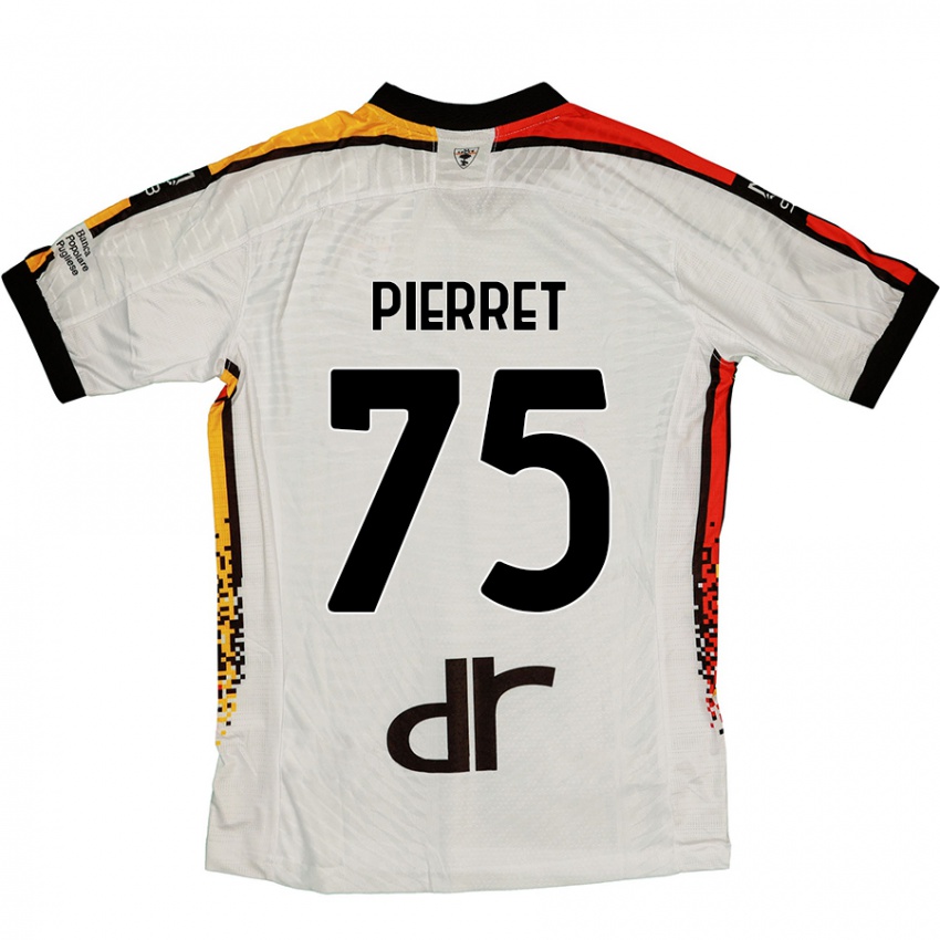 Gyermek Balthazar Pierret #75 Fehér Fekete Idegenbeli Jersey 2024/25 Mez Póló Ing