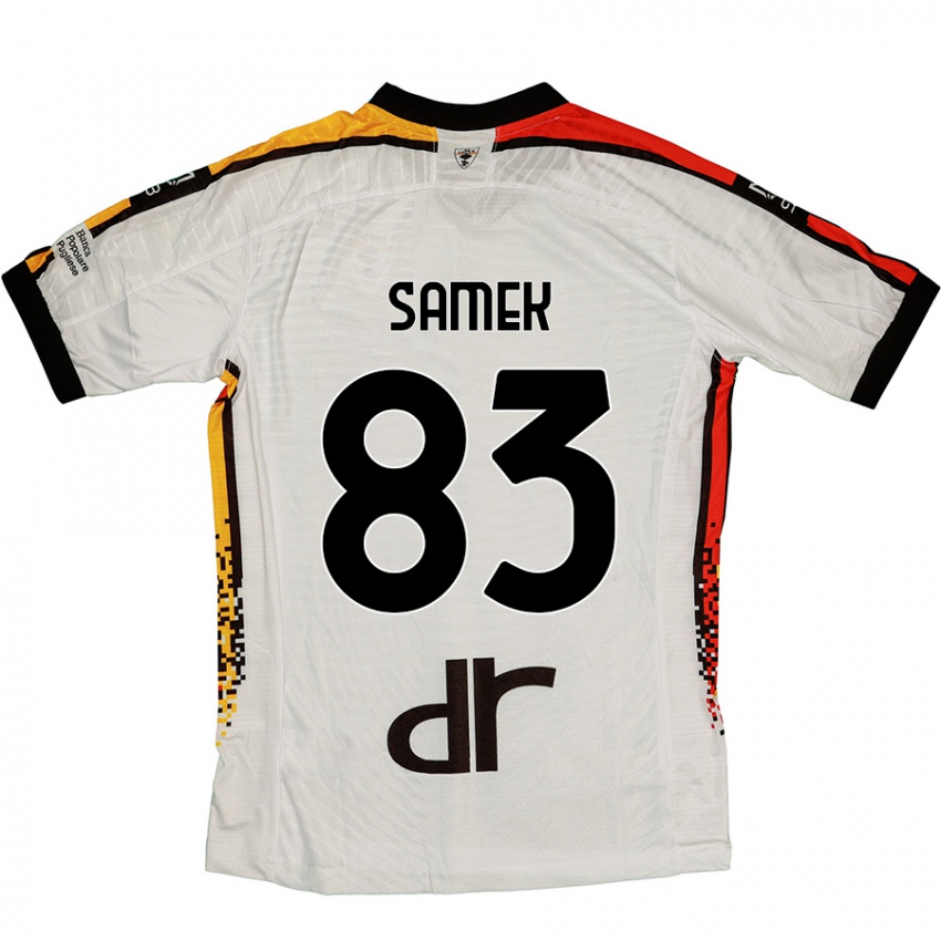 Gyermek Daniel Samek #83 Fehér Fekete Idegenbeli Jersey 2024/25 Mez Póló Ing