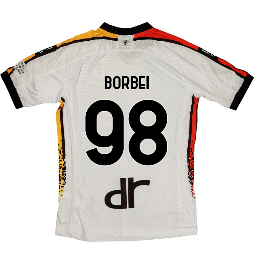 Gyermek Alexandru Borbei #98 Fehér Fekete Idegenbeli Jersey 2024/25 Mez Póló Ing