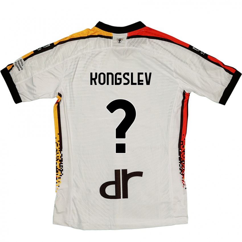 Gyermek Frederik Kongslev #0 Fehér Fekete Idegenbeli Jersey 2024/25 Mez Póló Ing