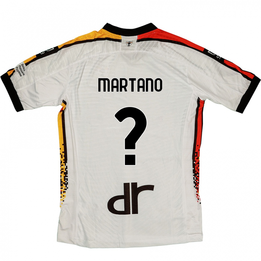 Gyermek Diego Martano #0 Fehér Fekete Idegenbeli Jersey 2024/25 Mez Póló Ing