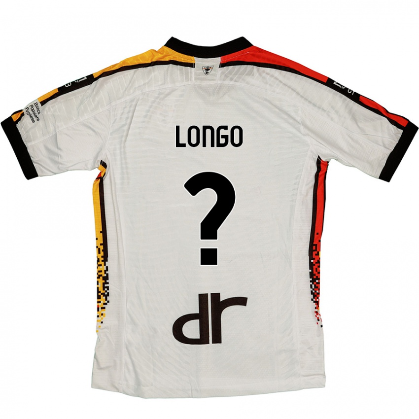 Gyermek Francesco Longo #0 Fehér Fekete Idegenbeli Jersey 2024/25 Mez Póló Ing