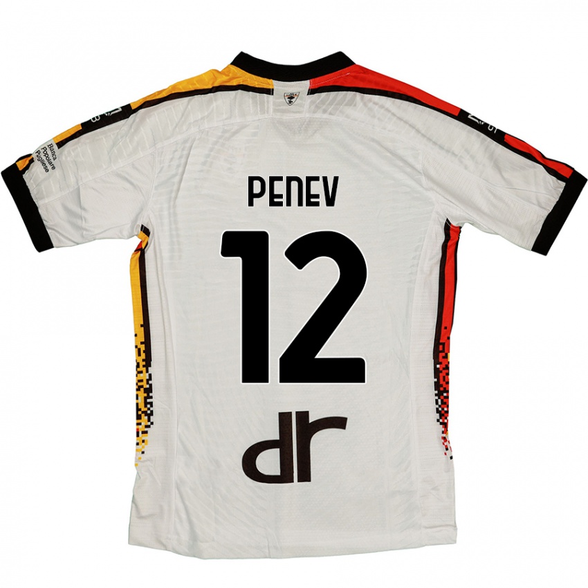 Gyermek Plamen Penev #12 Fehér Fekete Idegenbeli Jersey 2024/25 Mez Póló Ing