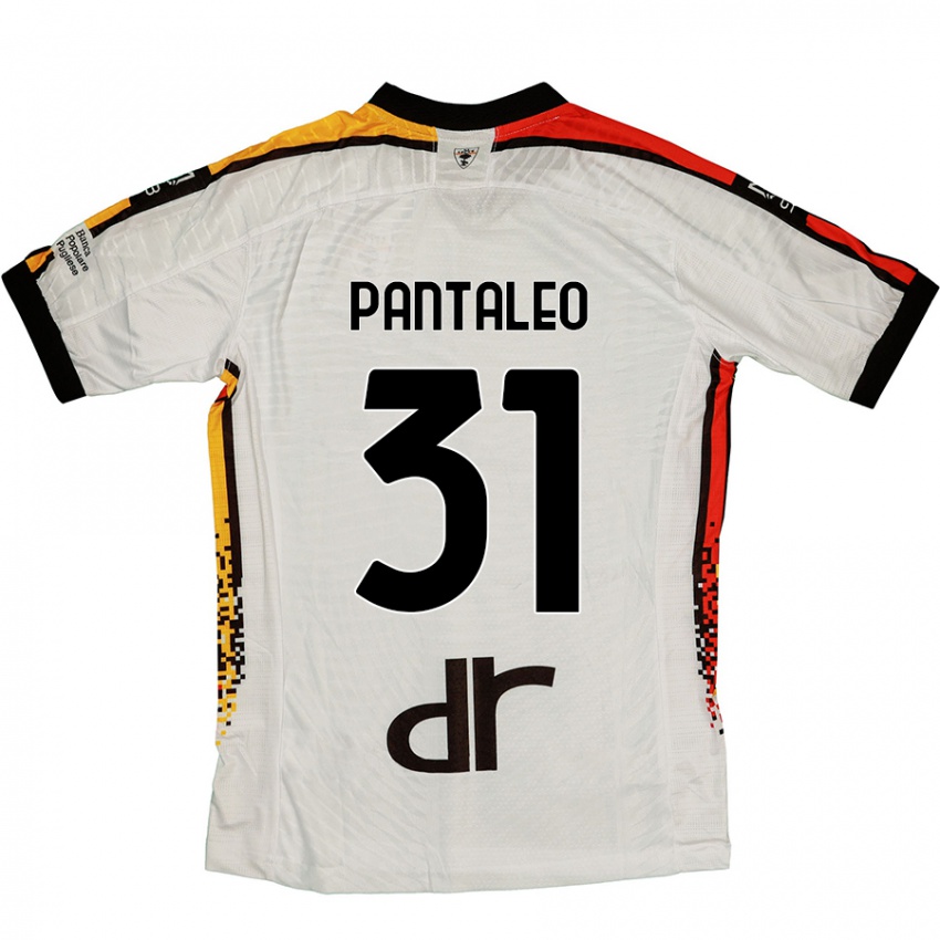 Gyermek Dario Pantaleo #31 Fehér Fekete Idegenbeli Jersey 2024/25 Mez Póló Ing