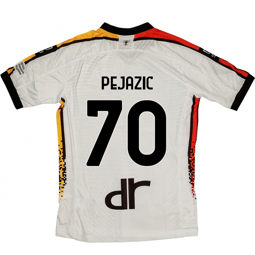 Gyermek Mario Pejazic #70 Fehér Fekete Idegenbeli Jersey 2024/25 Mez Póló Ing