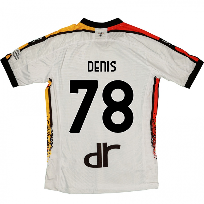 Gyermek Max Denis #78 Fehér Fekete Idegenbeli Jersey 2024/25 Mez Póló Ing