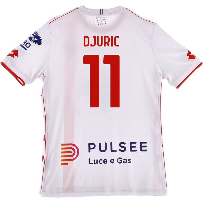 Gyermek Milan Djuric #11 Fehér Piros Idegenbeli Jersey 2024/25 Mez Póló Ing