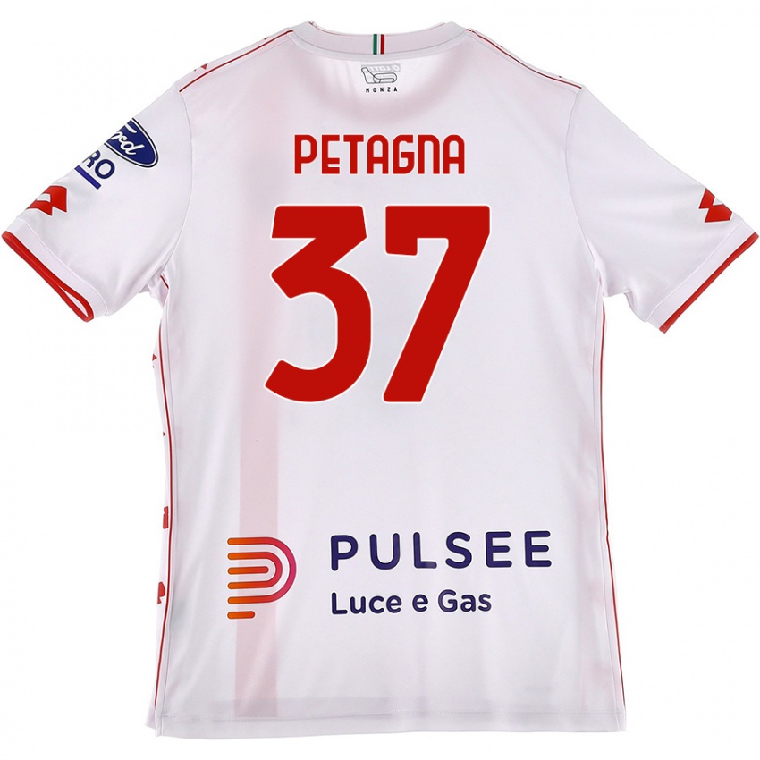 Gyermek Andrea Petagna #37 Fehér Piros Idegenbeli Jersey 2024/25 Mez Póló Ing