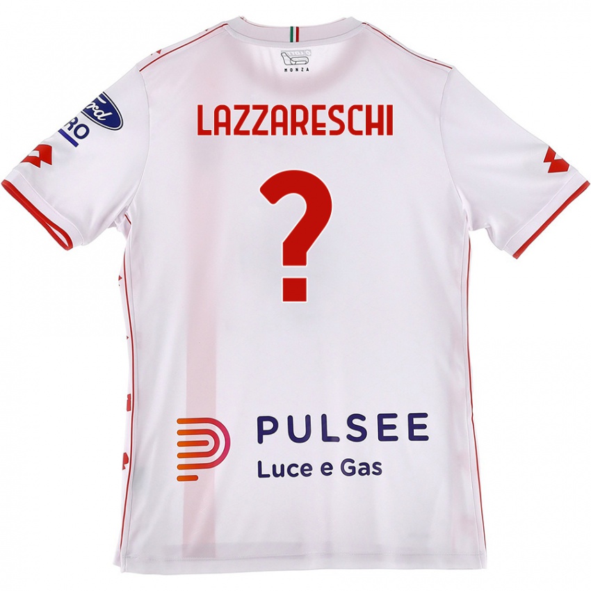 Gyermek Andrea Lazzareschi #0 Fehér Piros Idegenbeli Jersey 2024/25 Mez Póló Ing