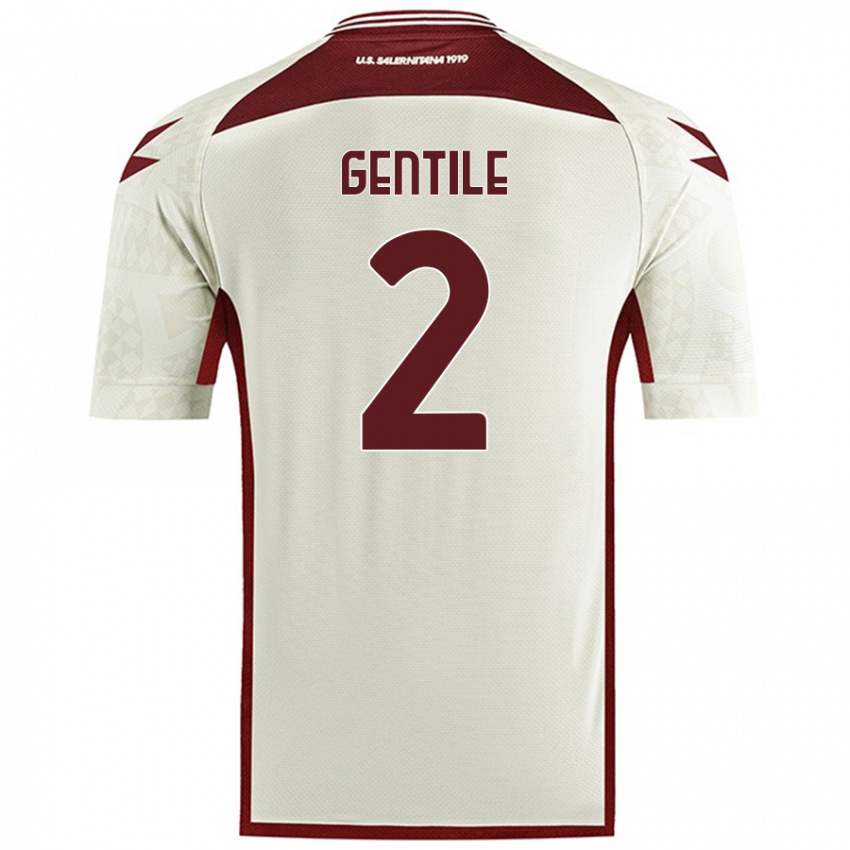 Gyermek Davide Gentile #2 Krém Színű Idegenbeli Jersey 2024/25 Mez Póló Ing