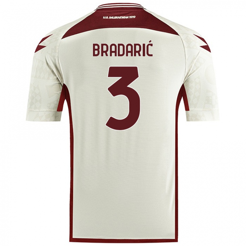 Gyermek Domagoj Bradarić #3 Krém Színű Idegenbeli Jersey 2024/25 Mez Póló Ing