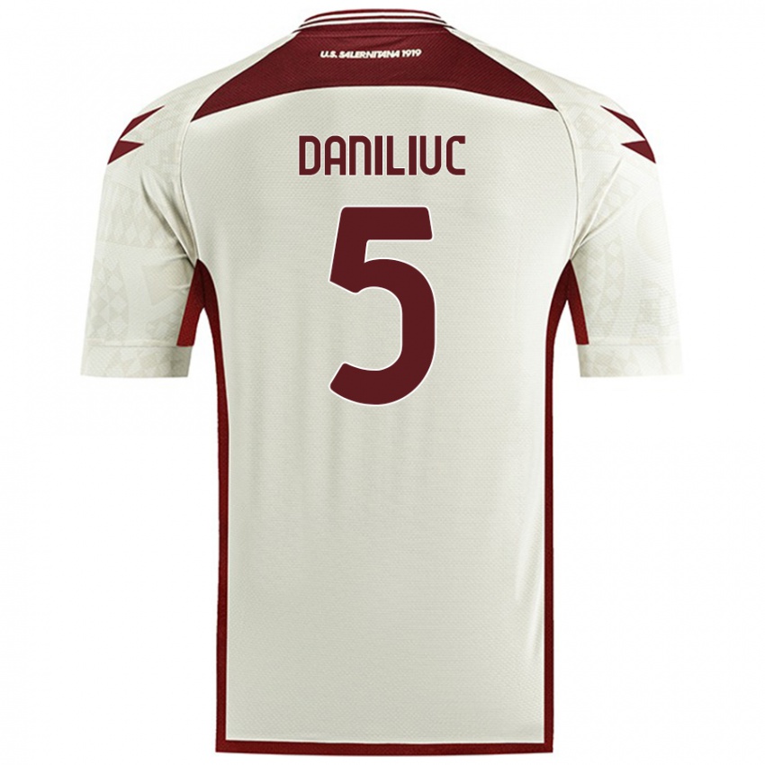 Gyermek Flavius Daniliuc #5 Krém Színű Idegenbeli Jersey 2024/25 Mez Póló Ing