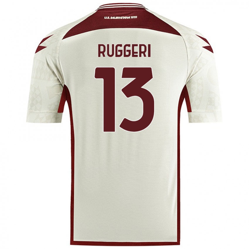 Gyermek Fabio Ruggeri #13 Krém Színű Idegenbeli Jersey 2024/25 Mez Póló Ing