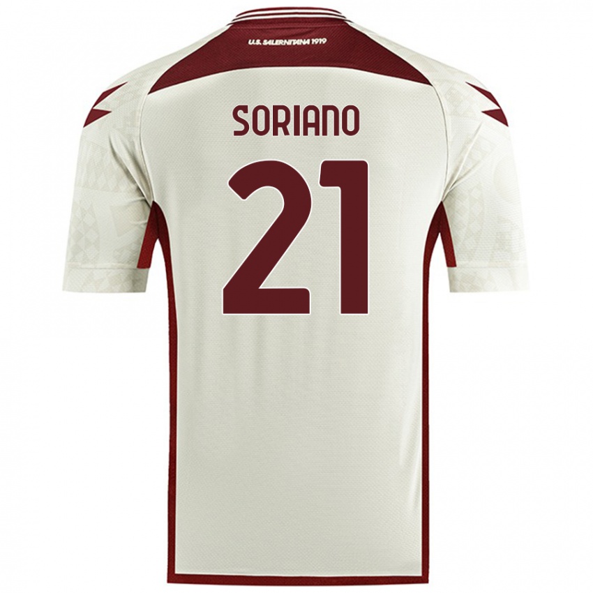 Gyermek Roberto Soriano #21 Krém Színű Idegenbeli Jersey 2024/25 Mez Póló Ing