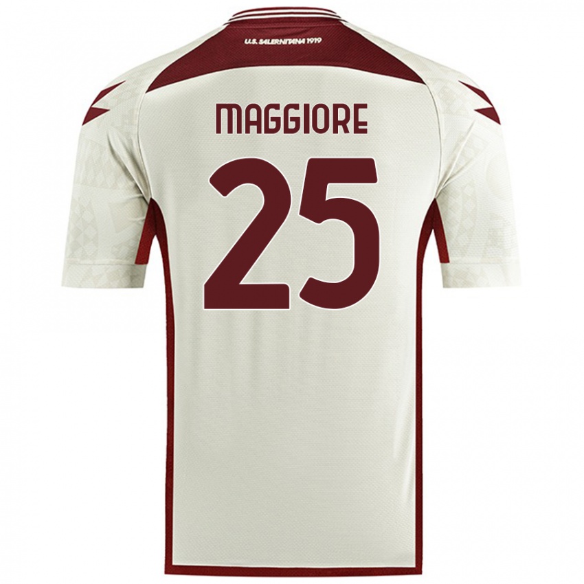 Gyermek Giulio Maggiore #25 Krém Színű Idegenbeli Jersey 2024/25 Mez Póló Ing