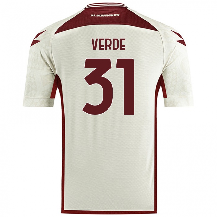 Gyermek Daniele Verde #31 Krém Színű Idegenbeli Jersey 2024/25 Mez Póló Ing