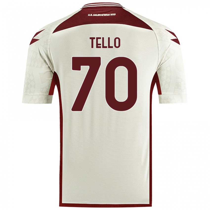 Gyermek Andrés Tello #70 Krém Színű Idegenbeli Jersey 2024/25 Mez Póló Ing