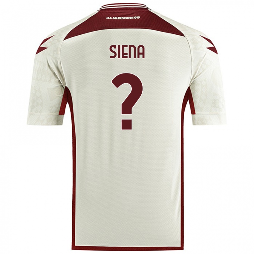 Gyermek Francesco Siena #0 Krém Színű Idegenbeli Jersey 2024/25 Mez Póló Ing