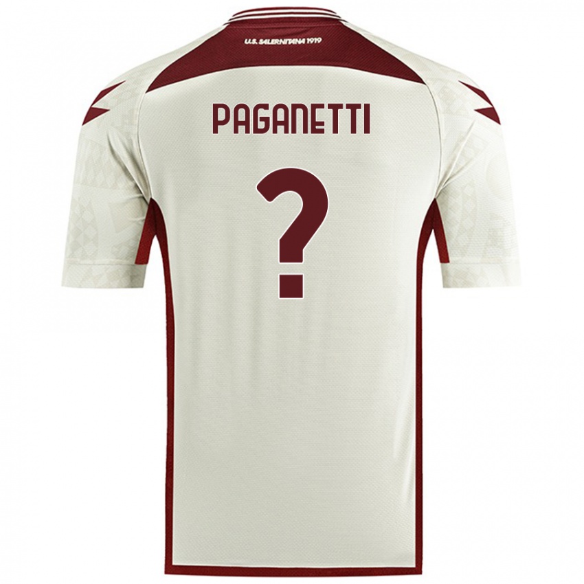 Gyermek Giacomo Paganetti #0 Krém Színű Idegenbeli Jersey 2024/25 Mez Póló Ing