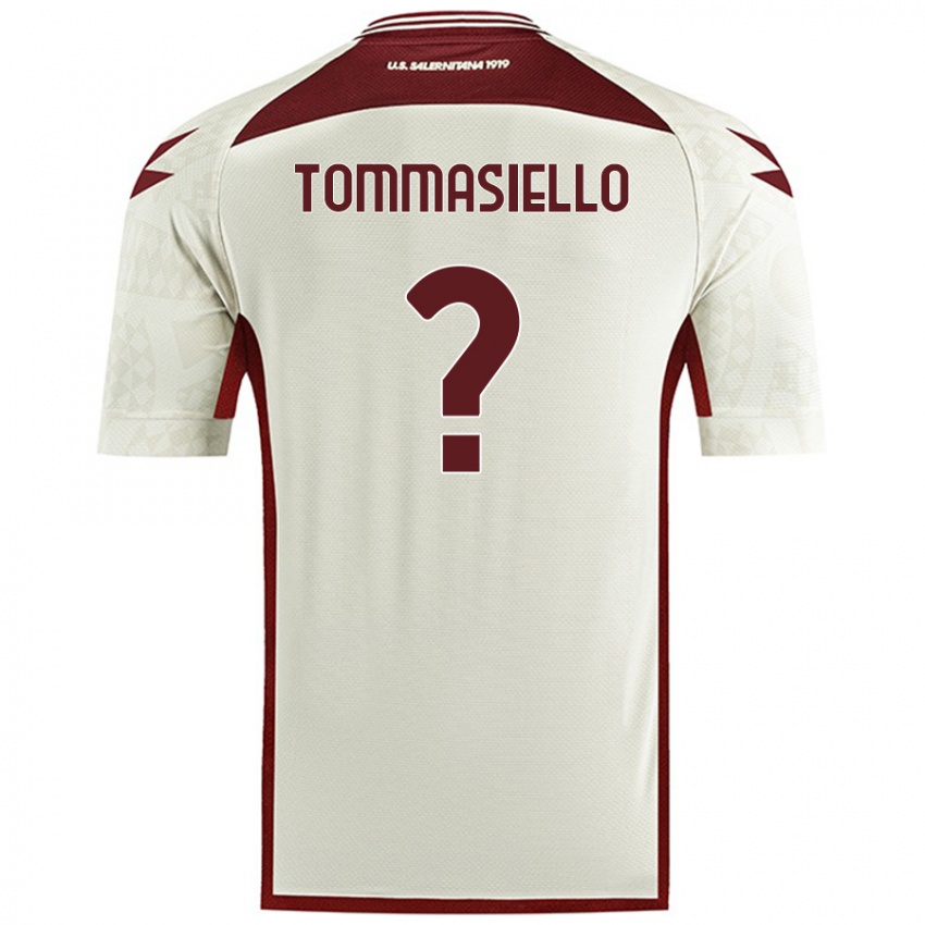 Gyermek Francesco Tommasiello #0 Krém Színű Idegenbeli Jersey 2024/25 Mez Póló Ing