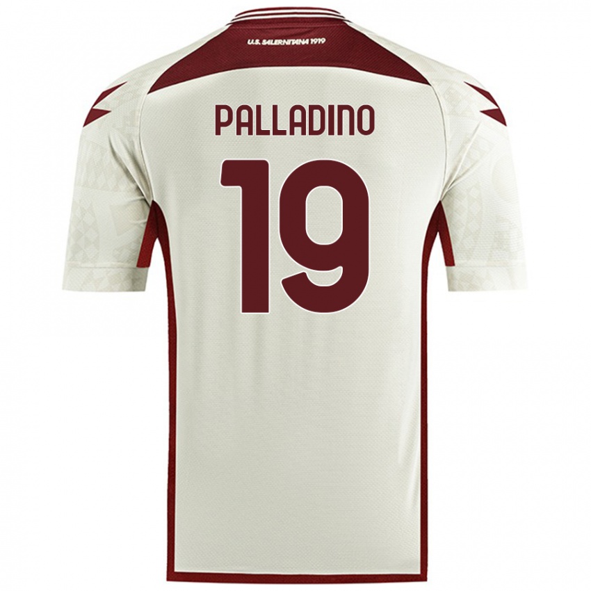 Gyermek Alfonso Palladino #19 Krém Színű Idegenbeli Jersey 2024/25 Mez Póló Ing