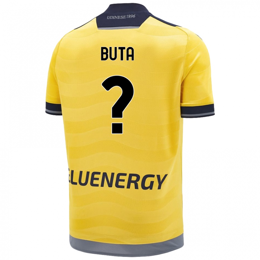 Gyermek Leonardo Buta #0 Aranysárga Idegenbeli Jersey 2024/25 Mez Póló Ing