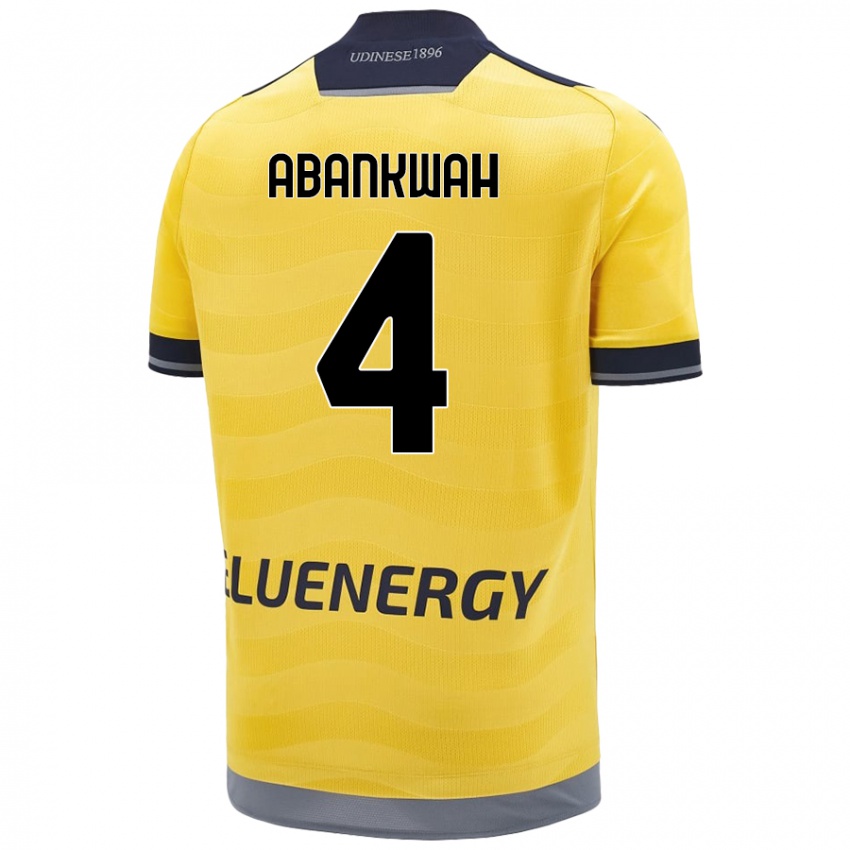 Gyermek James Abankwah #4 Aranysárga Idegenbeli Jersey 2024/25 Mez Póló Ing