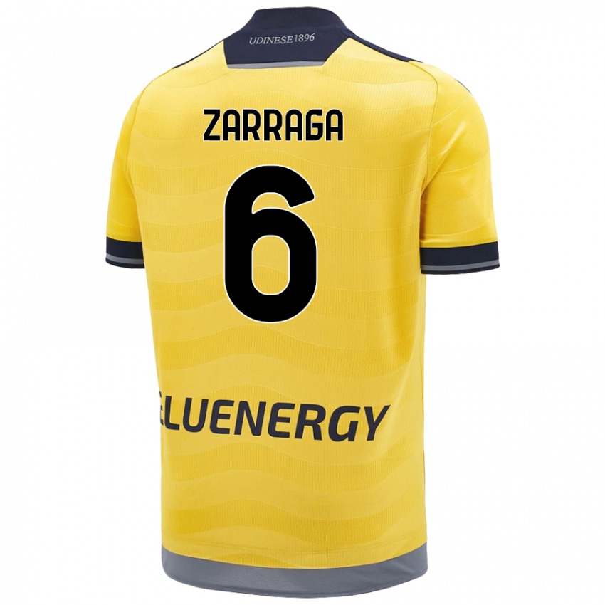 Gyermek Oier Zarraga #6 Aranysárga Idegenbeli Jersey 2024/25 Mez Póló Ing