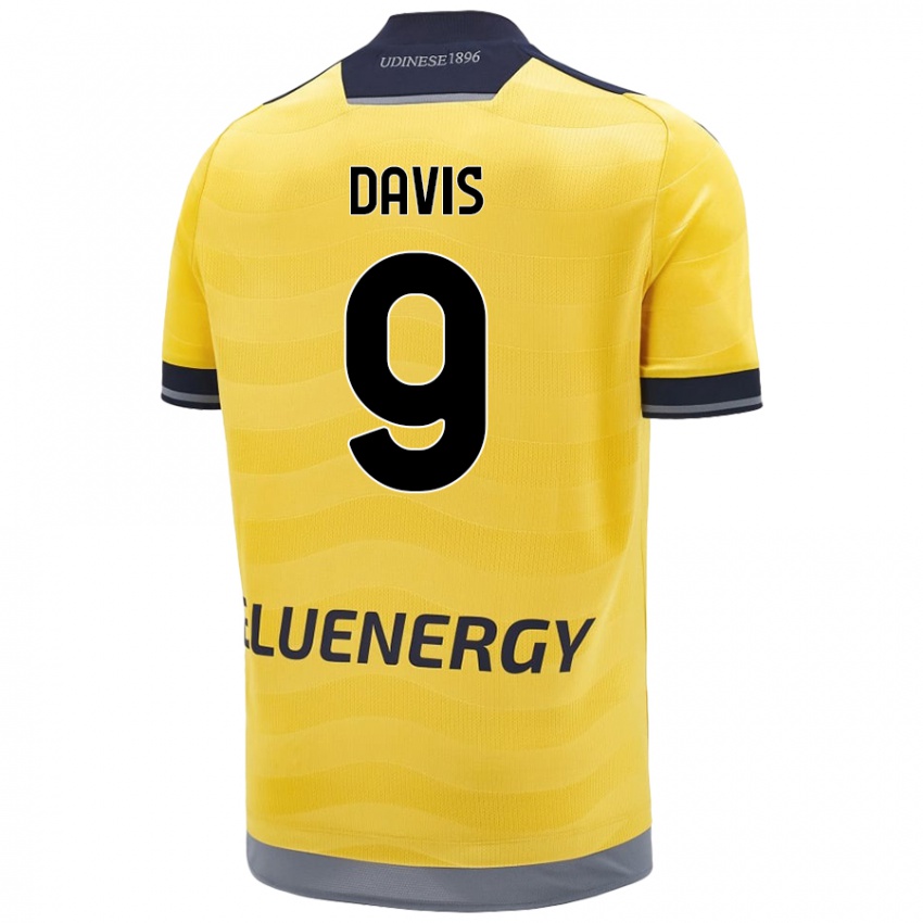 Gyermek Keinan Davis #9 Aranysárga Idegenbeli Jersey 2024/25 Mez Póló Ing