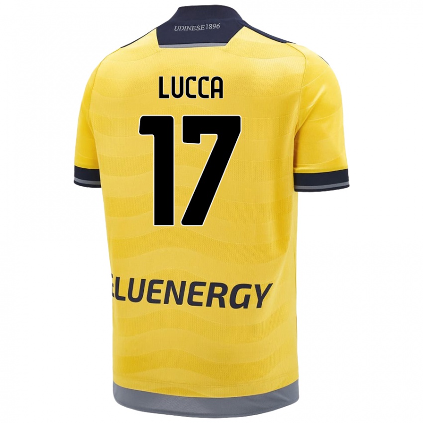 Gyermek Lorenzo Lucca #17 Aranysárga Idegenbeli Jersey 2024/25 Mez Póló Ing