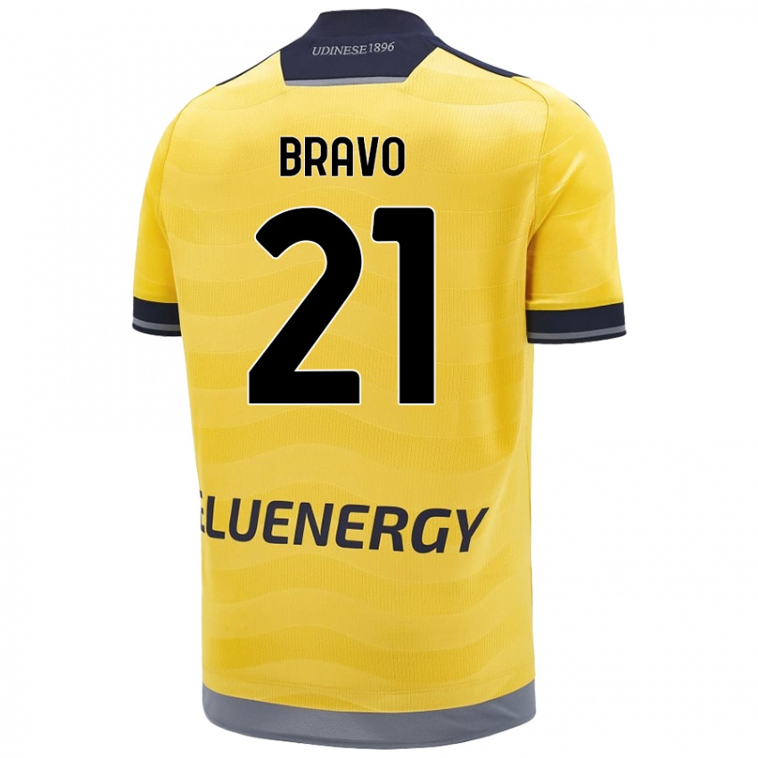 Gyermek Iker Bravo #21 Aranysárga Idegenbeli Jersey 2024/25 Mez Póló Ing